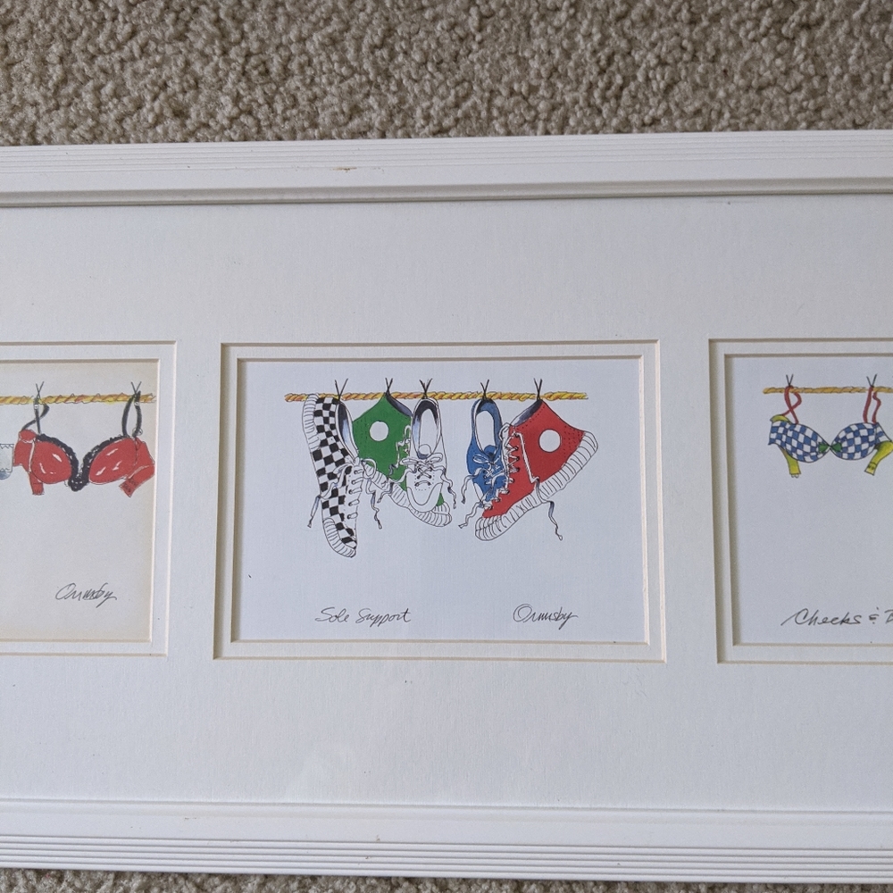 Framed set Anne Ormsby water color artwork